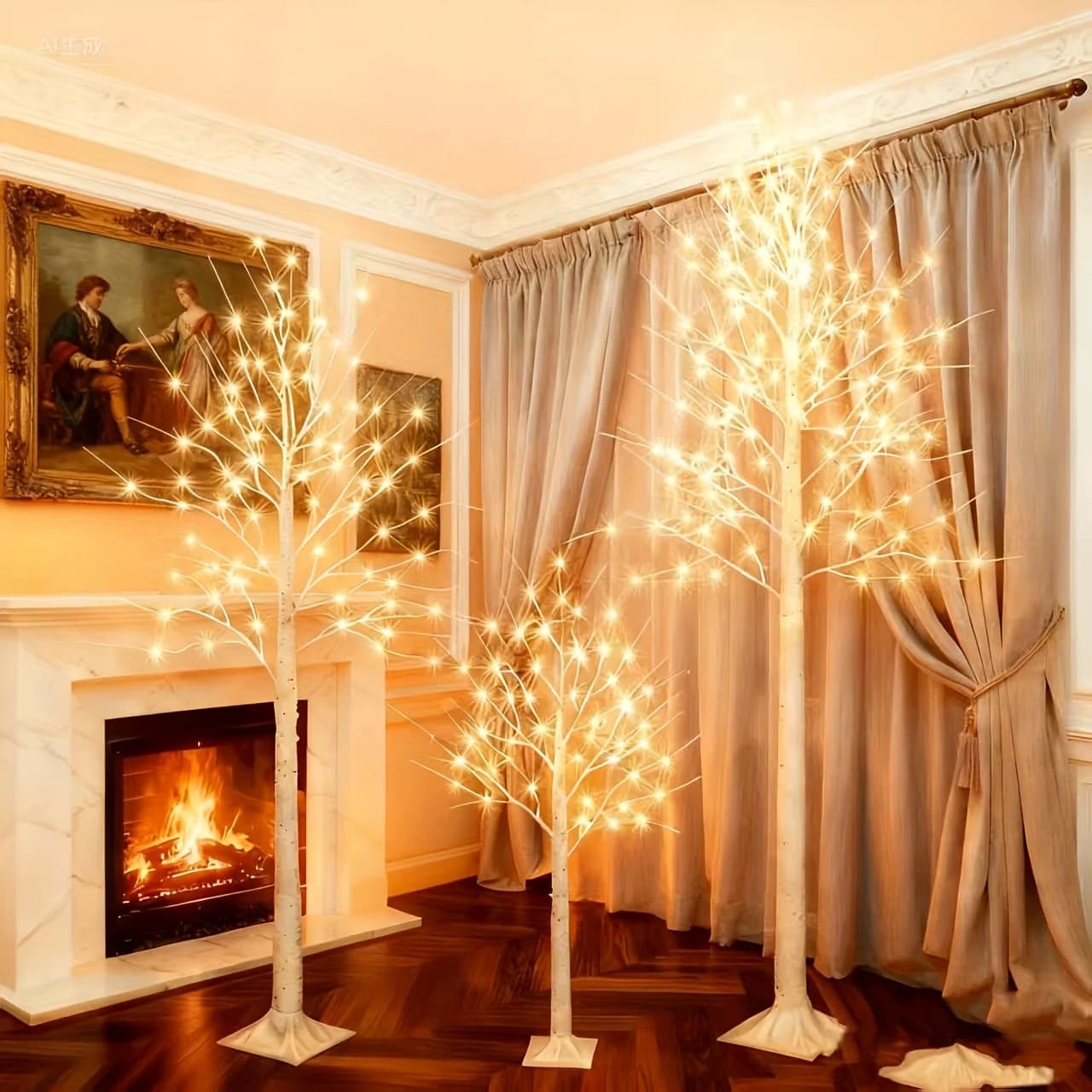 3FT 5FT 6FT Combination Set, Remote Control High Brightness LED Birch Light, Adjustable Brightness, 8 Flashing Modes, Suitable For Indoor Home Decoration, Easter Decoration, Easter Decoration, Party Decoration, Indoor Lamp