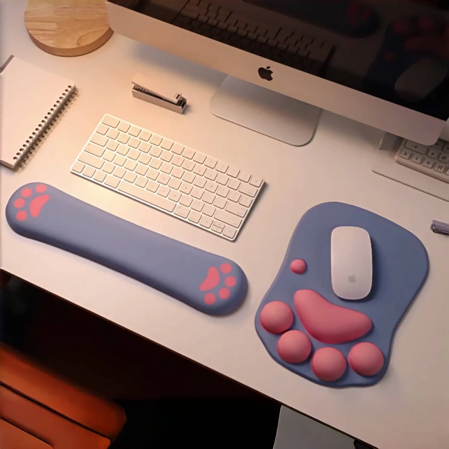 Simpatico tappetino per mouse 3D con zampa di gatto, supporto per il polso, tappetino per mouse ergonomico in gel di silicone antiscivolo per ufficio/casa/arredamento da scrivania da gioco