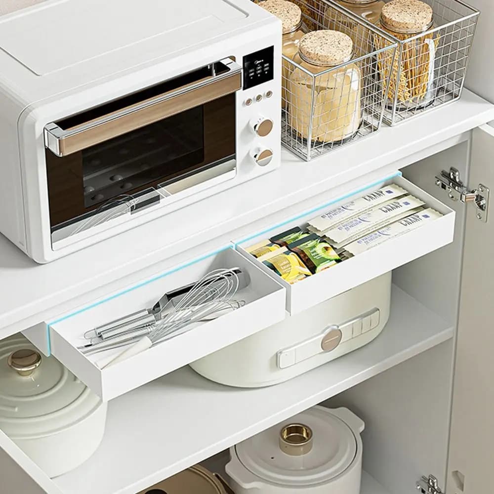 Scatola portaoggetti bianca sotto la scrivania Scatola portaoggetti dal design nascosto Organizzatore portaoggetti nascosto Cassetto autoadesivo