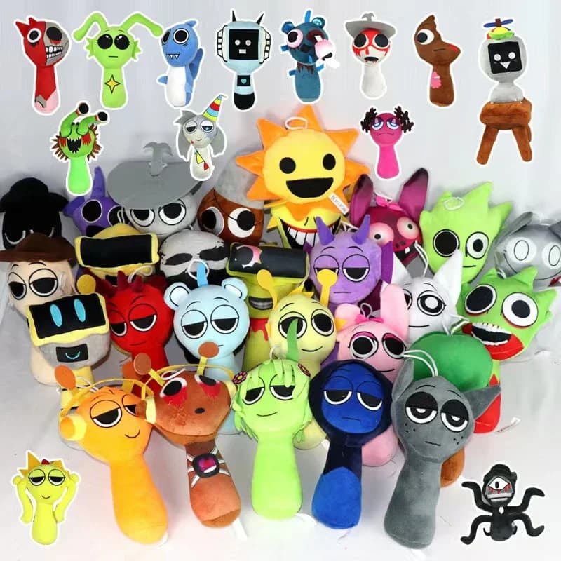 Peluche Sprunki, Bambola Imbottita Sprunki, Personaggi del Gioco Sprunki, Oren Wenda, Figura Animale in Peluche, Regalo di Compleanno e Natale
