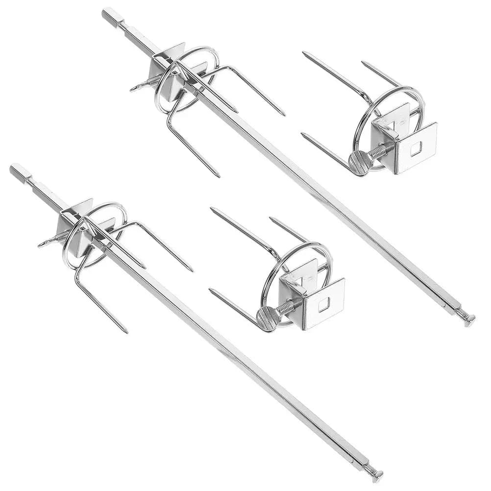 Set di 2 Forchette Girevoli in Acciaio Inox per Arrosto di Pollo e Tacchino, per Barbecue, Grigliate, Cottura della Carne e Friggitrice ad Aria