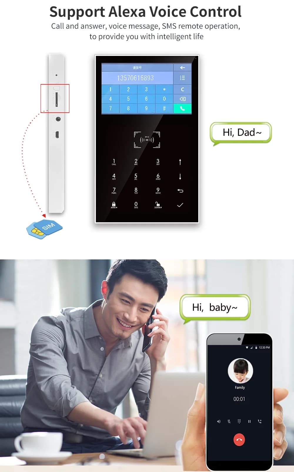 Tuya Smartlife APP telecomando WIFI GSM /4G sistema di allarme antifurto sensore di allarme per porte e finestre di sicurezza domestica