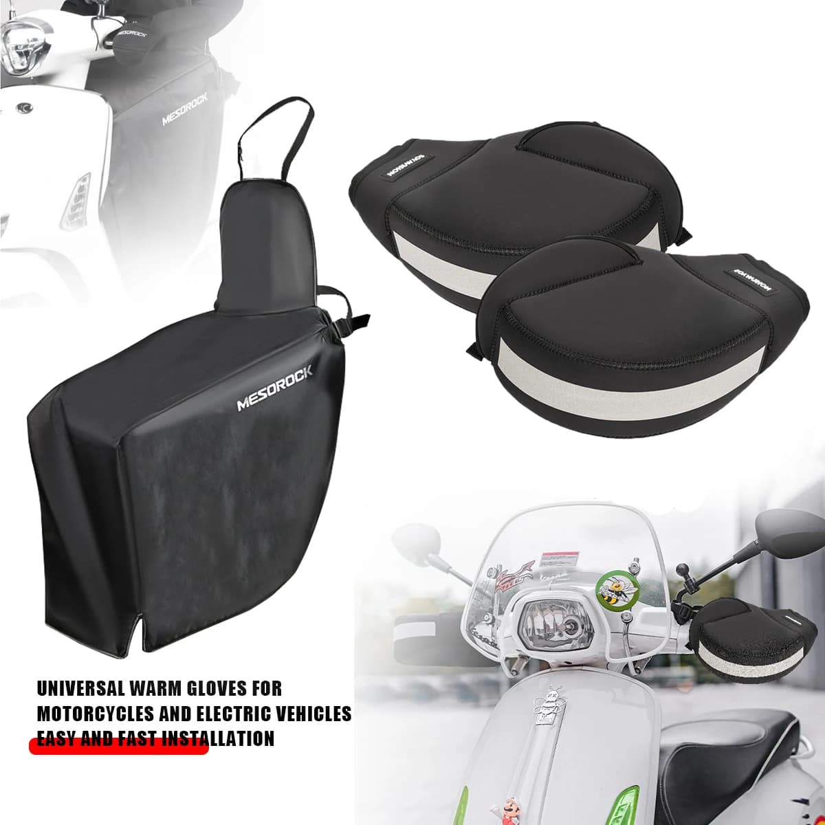 Universal Motorcycle Scooters Leg Cover Blanket Warmer Apron or Gloves For Honda Peugeot YAMAHA Autumn winter Cold protection