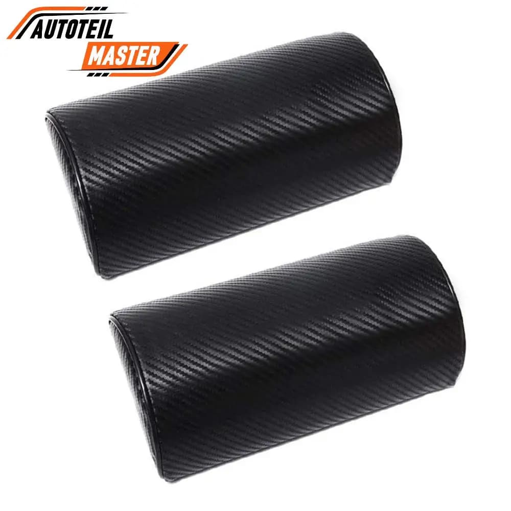 Cuscino per il collo dell'auto nero 2 pezzi Poggiatesta in memory foam per autoveicoli Poggiatesta automatico universale per la guida Set di cuscini per il resto del collo per i viaggi