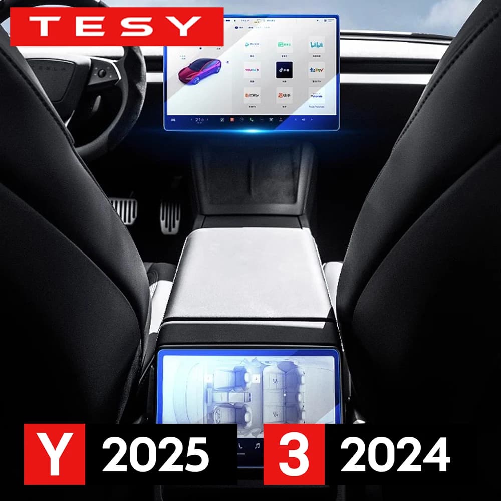Pellicola Protettiva in Vetro Temperato per Schermo Tesla Model Y Juniper Launch 2025 e Model 3 Highland 24 Touch Screen Centrale Posteriore