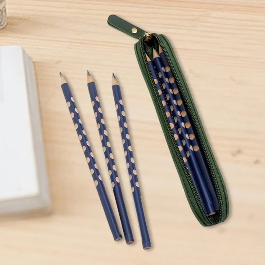 Elegante astuccio per matite Borsa per cancelleria multifunzionale Astuccio sottile per matite Organizer compatto per riporre penne in similpelle per portatile