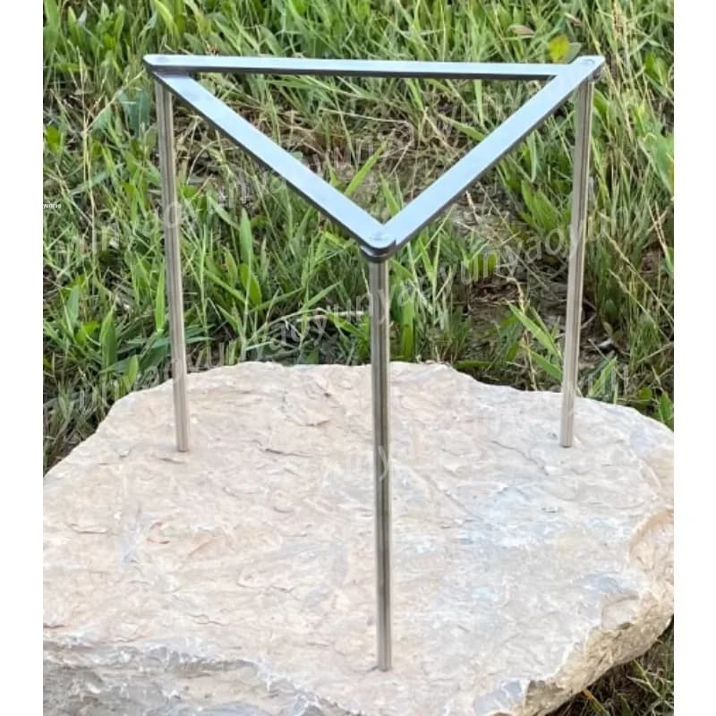 Treppiede Portatile in Acciaio Inox per Campeggio, Supporto Regolabile per Pentole da Appendere, per Stufe a Legna e Barbecue all'Aperto