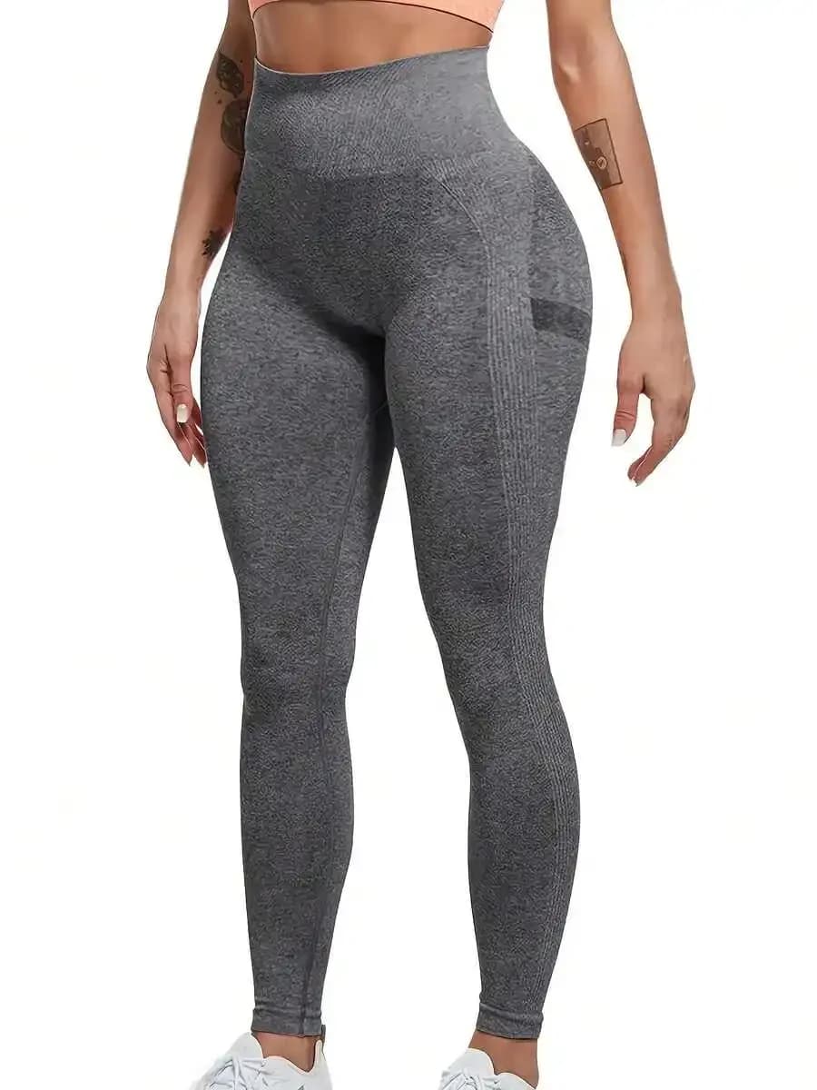 Leggings sportivi morbidi senza cuciture a vita alta per donna, pantaloni da allenamento, palestra e yoga
