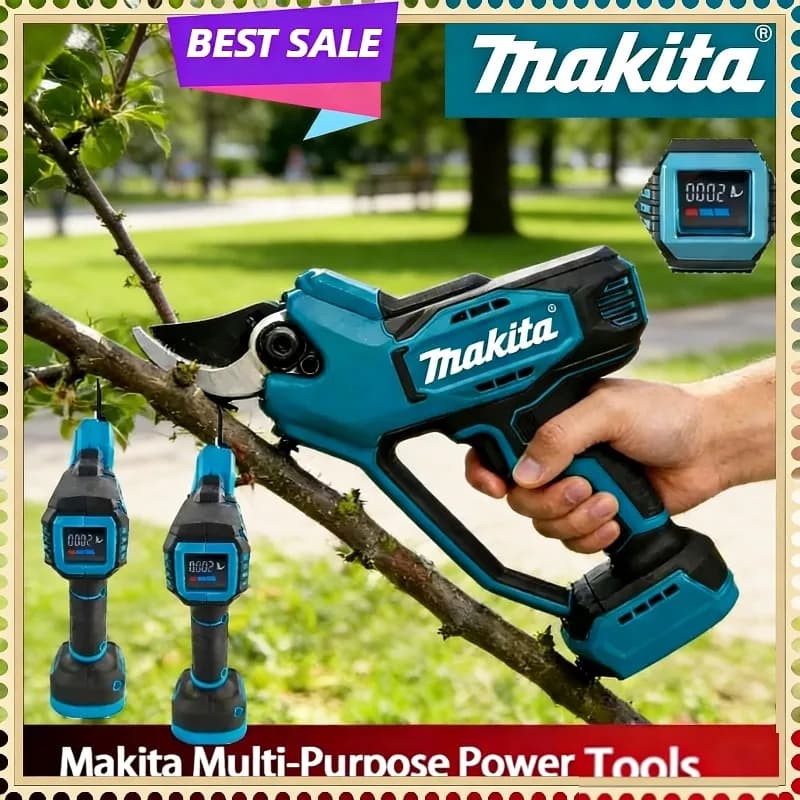 Wireless Makita electric pruning scissors, high power branches shears, Makita battery electric tool