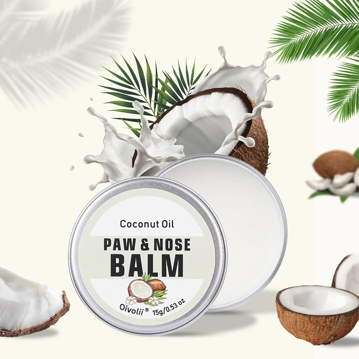 Dog Paw Balm with Coconut Oil Nose Paw Wax Lick Safe Soothing Moisturizer Dry Cracked Repair for Dogs Cats Hot Pavement