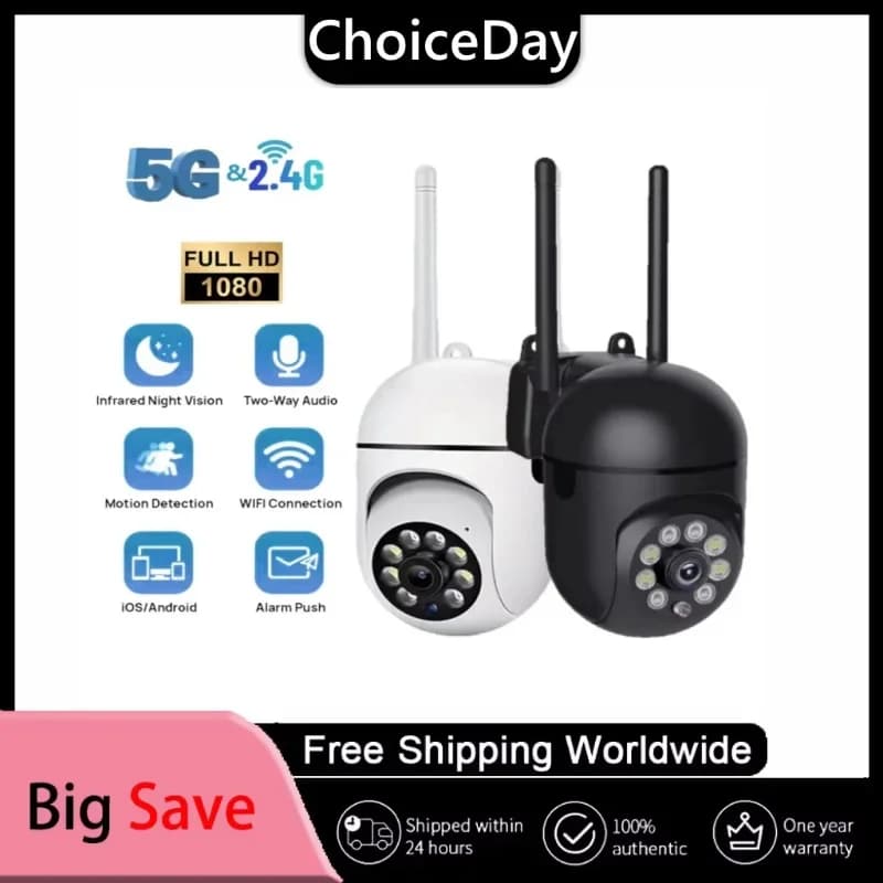 Telecamera di videosorveglianza Wifi 5G Telecamera IP CCTV da 5MP PTZ Monitoraggio umano intelligente Zoom 4X Visione notturna a colori Impermeabile esterno