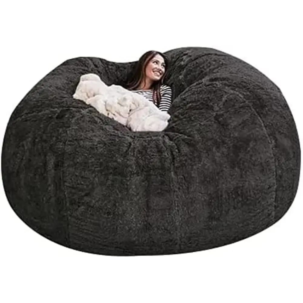Jumbo Bean Bag Chair, 7ft Oversized Lounger Cover, Storage Bean Bag Sofa, Portable Lazy Sofa Bed Cover