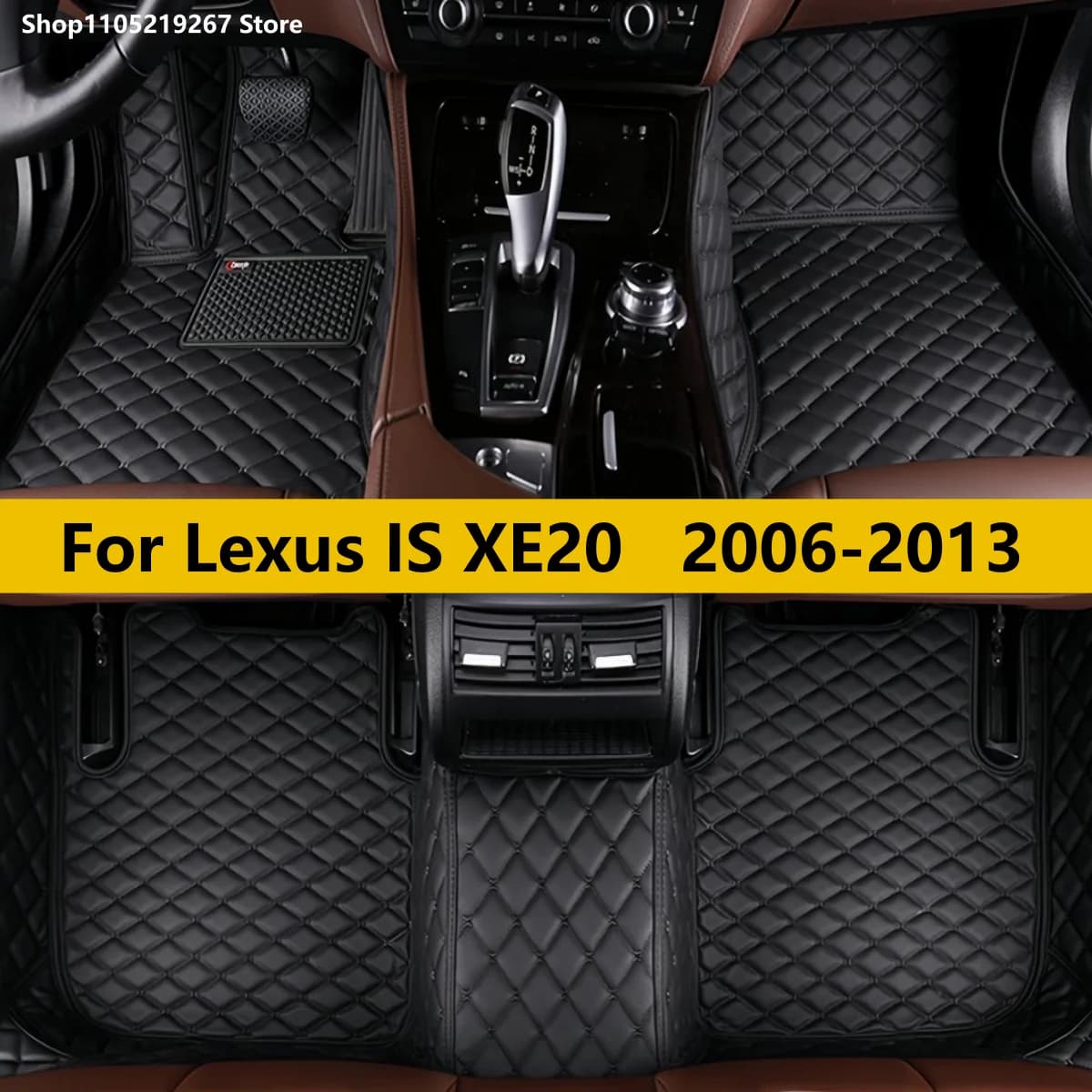 Tappetini per Auto in Pelle per Lexus IS XE20 2006-2013, Set di Tappeti Durevoli Anti-Sporco