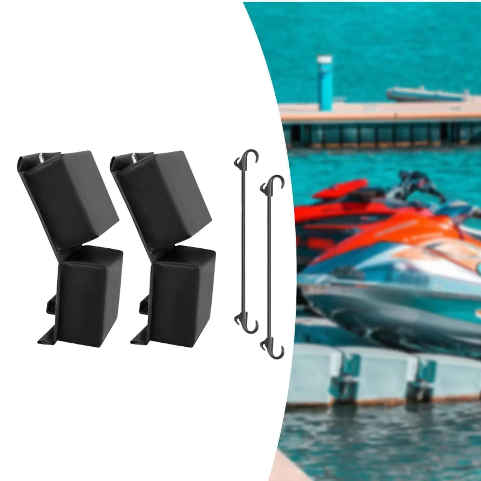 Parafango per barca in PVC migliorato con corda per parafango marino Accessori robusti neri per aggancio sicuro per motoscafo