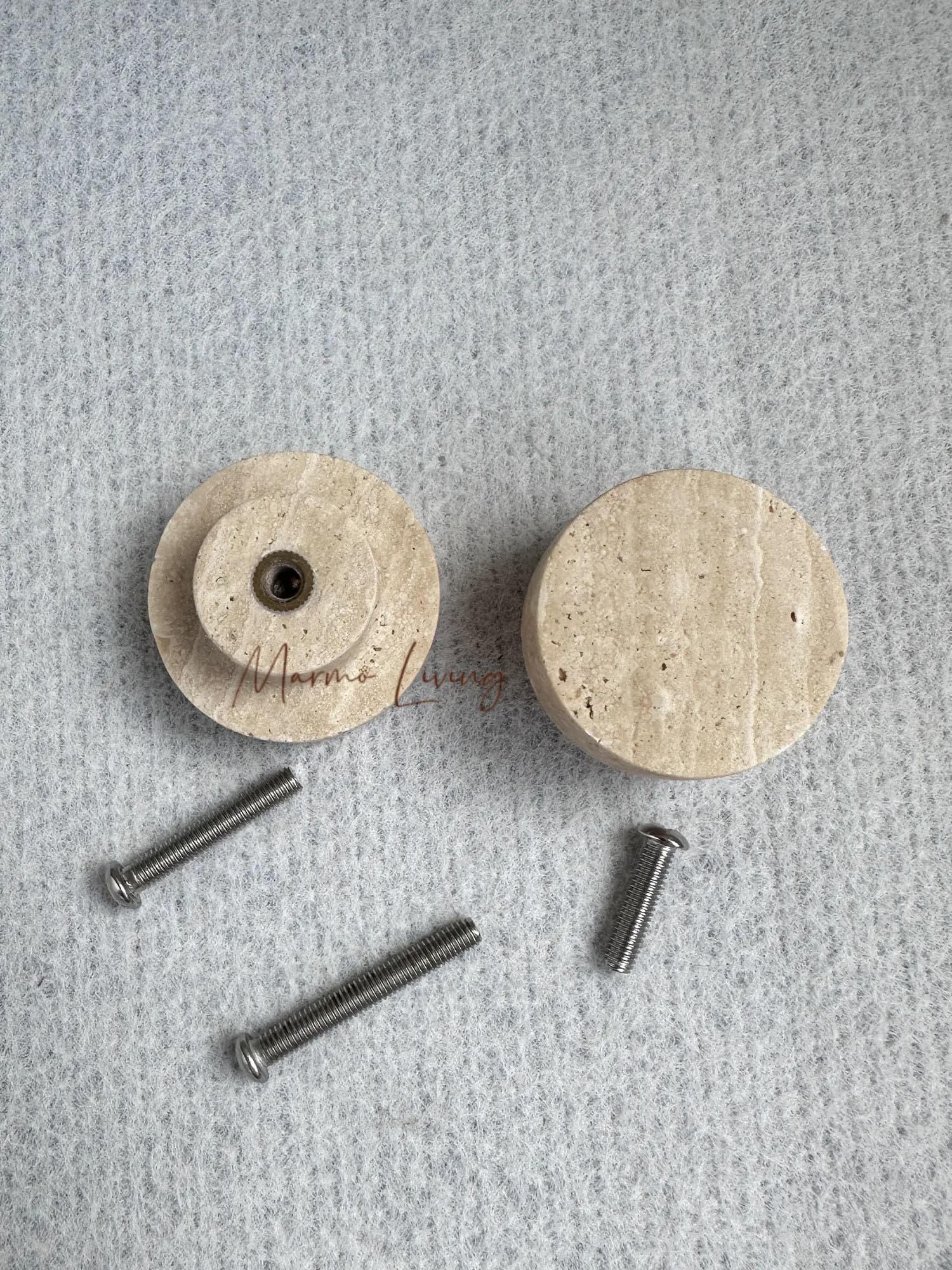 Maniglie per Mobili in Pietra Naturale Wabi Sabi, Pomelli Moderni Rotondi per Cassetti e Armadi