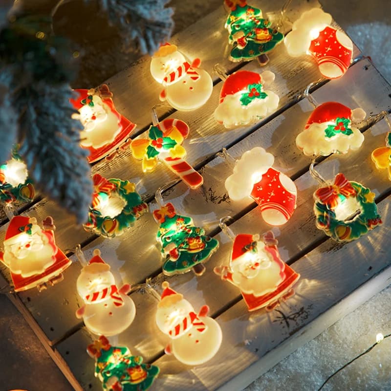 Decorazione natalizia luci stringa babbo natale pupazzo di neve LED natale decorativo luce festa 2025 forniture per la decorazione di capodanno