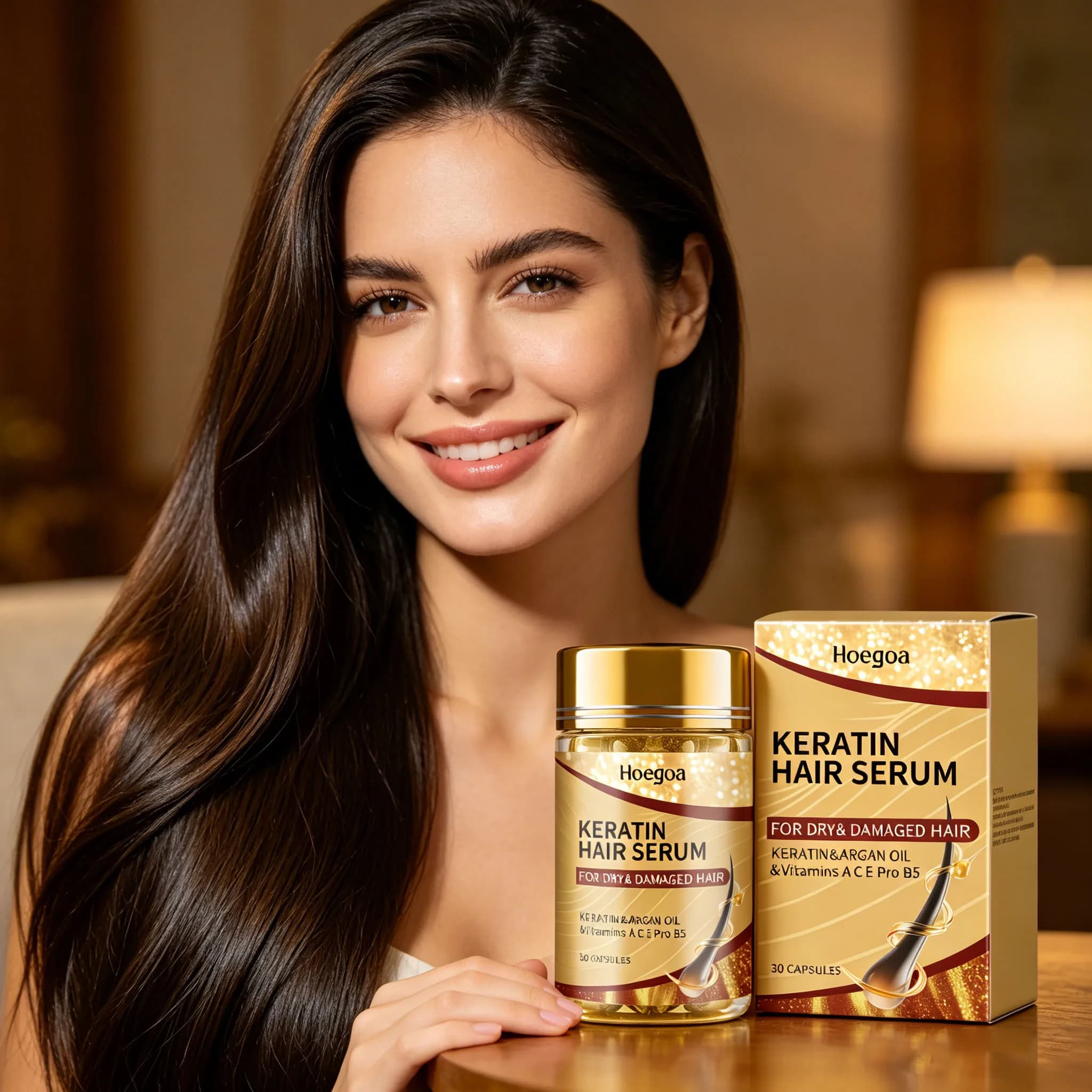 Olio Essenziale Vitaminico Marocchino per Capelli, Idratante, Nutriente, Riparatore, Anti-Splittatura, per Capelli Secchi, Lisci e Lucenti
