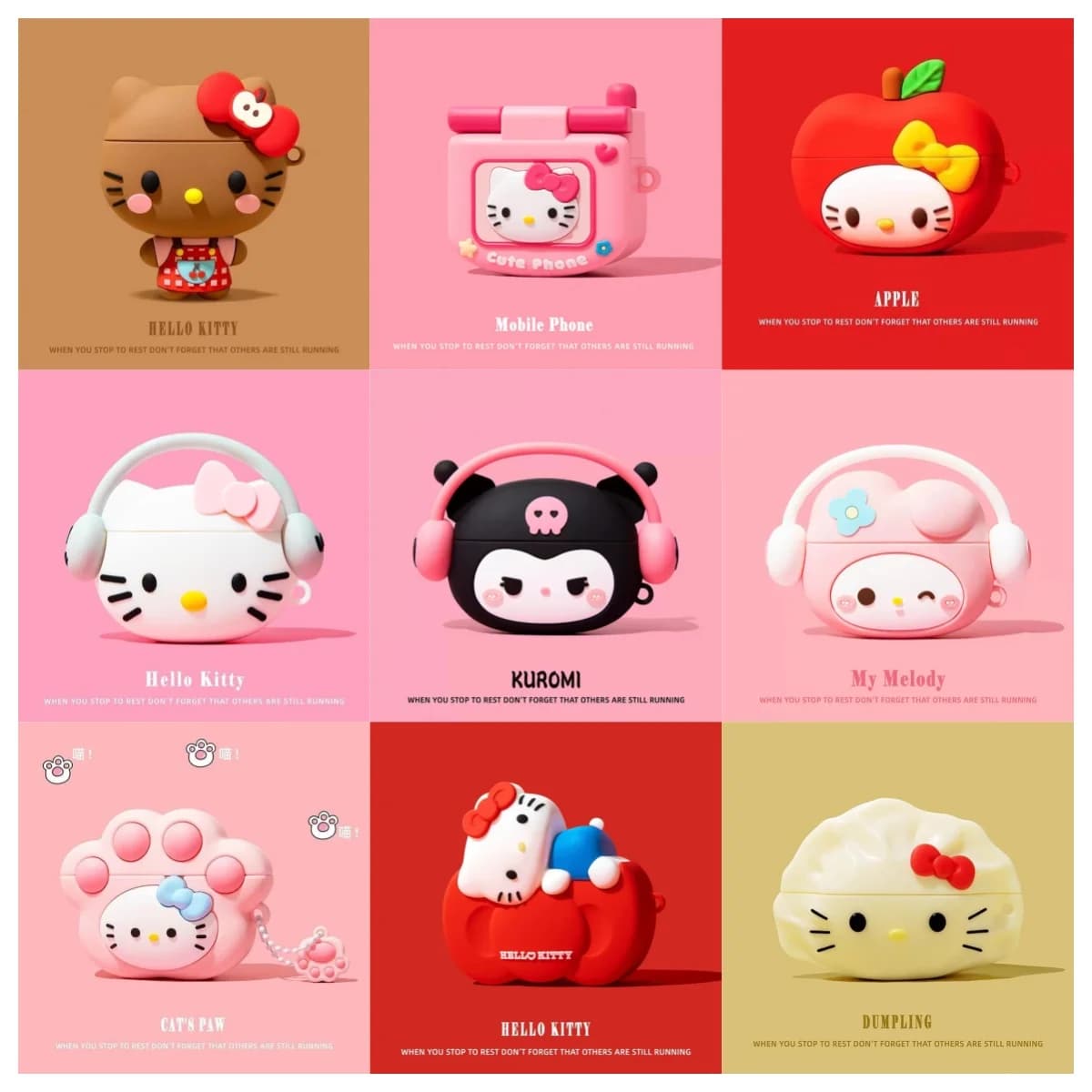 Cute 3D Cartoon Hello Kitty Kuromi My Melody Case For AirPods 1 2 3 4 Pro Pro 2 Pro 3 Silicone Earphone Cute Accessories Cover