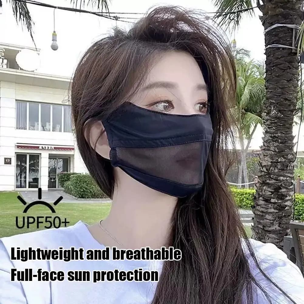 UV protection mask washable, summer, breathable, mesh, patchwork, for golf, sport, cycling, hiking, for women