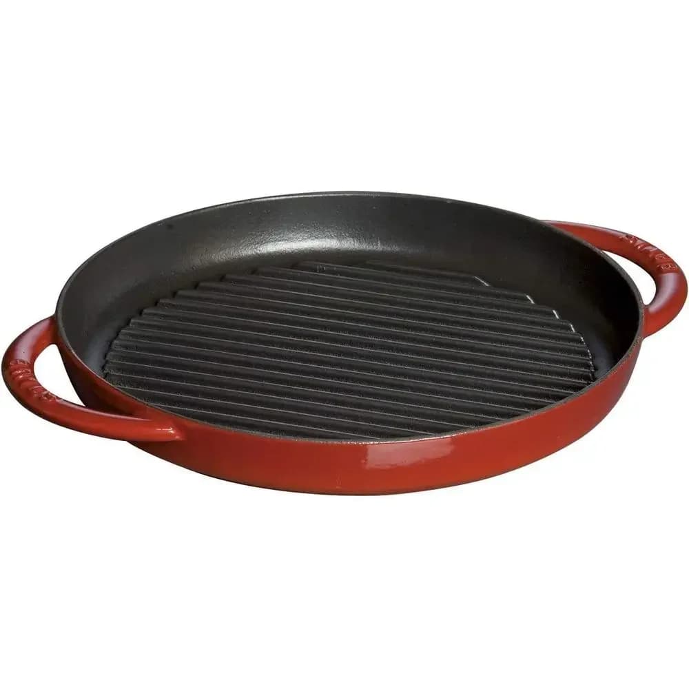 10.2 Double Heavy-Duty Cast Enamel Induction-Ready Grill & Frying Pan