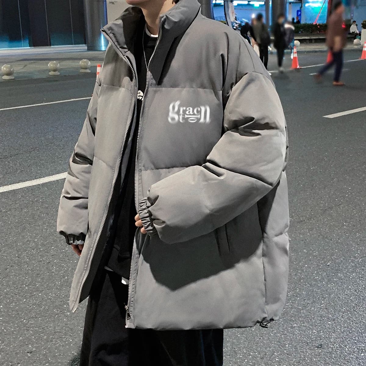 Men's Winter Thickened down Cotton Jacket American Style Bread Coat Warm Casual Loose Fit Youth Outerwear Coat