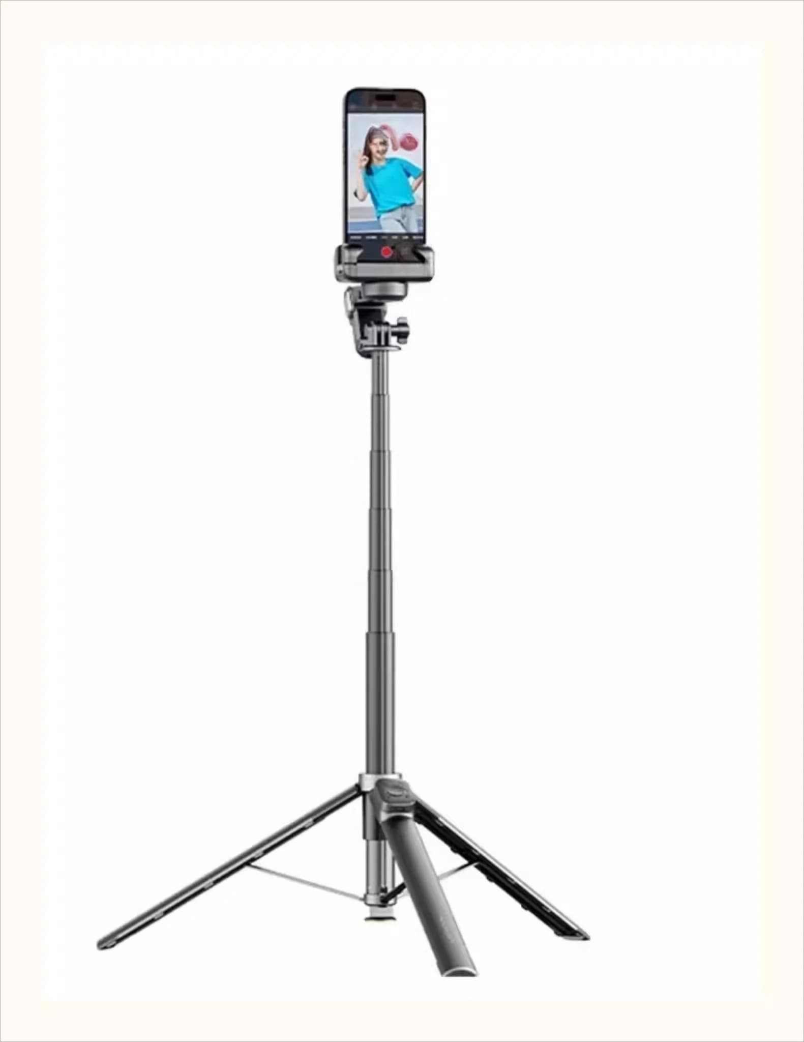 Gimbal automatico con tracciamento del volto AI, selfie stick portatile con stabilizzatore anti-vibrazione.
