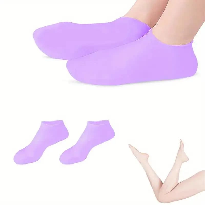 1pair Silicone Moisturizing Foot Socks For Dry Cracked Feet Foot Socks Spa Pedicure Socks Massage Moisturizing Gel Socks