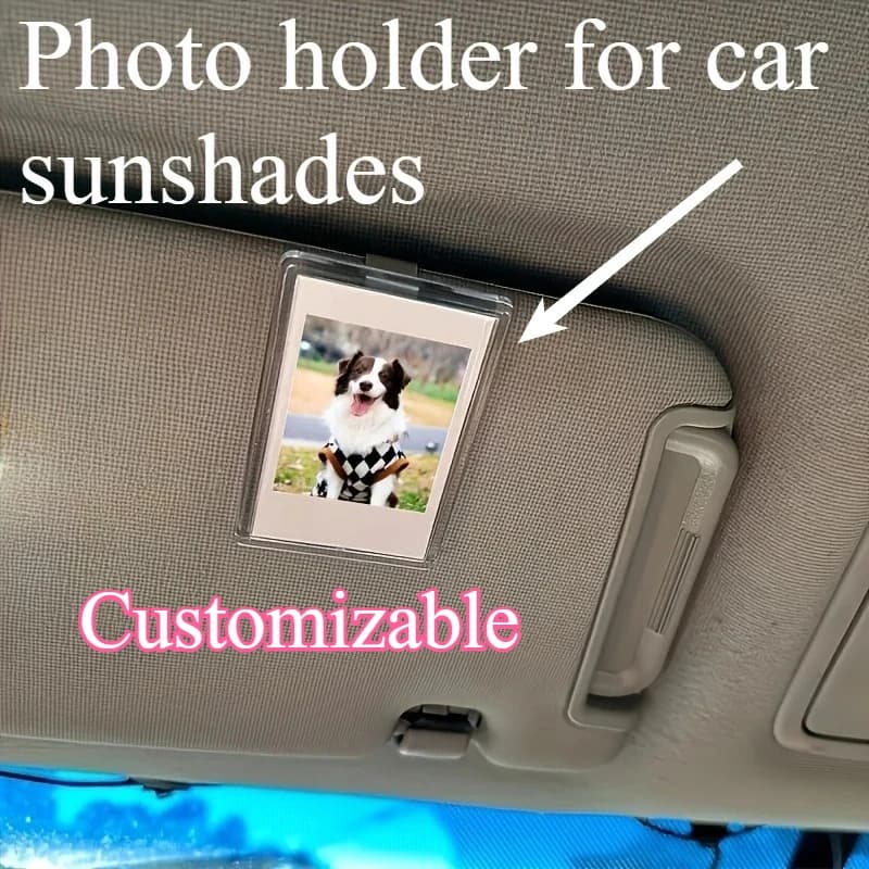 Car Sun Visor Photo Frame Acrylic Transparent Picture Holder Christian Family Custom Love Car Accessories Gift