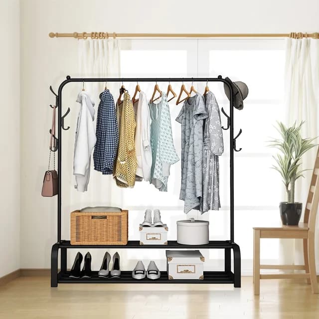 Multifunction 6 hooks coat rack and rack display for clothes display for custom clothes metal hangers