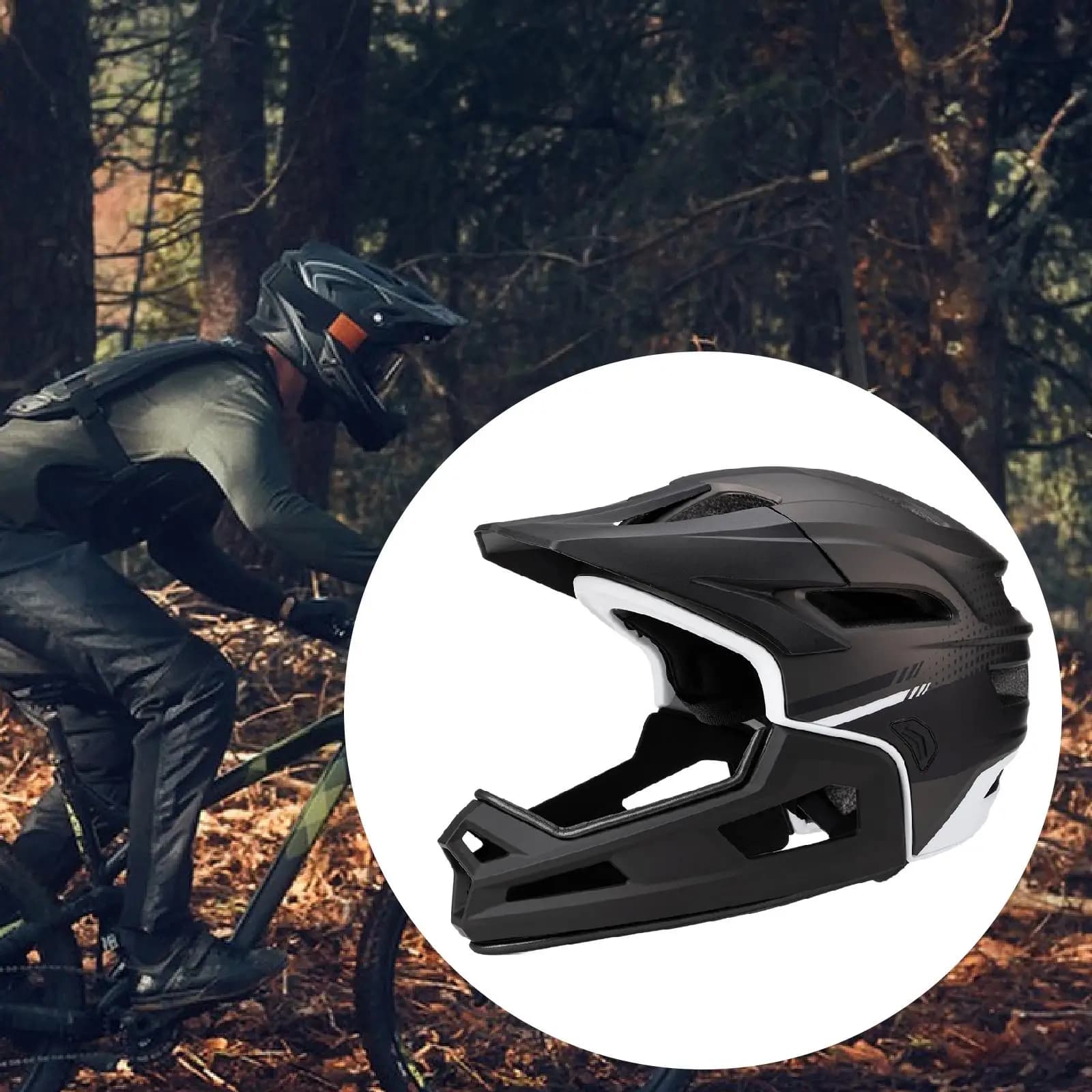 Road Bike Helmet Cycling Helmet with Multi Vents Detachable Chin Rest for Men Women Mountain Biking Sports