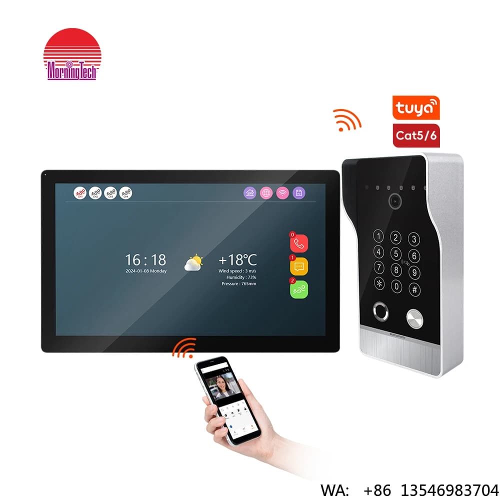 Sistema Videocitofonico TCP/IP Tuya con Monitor Touch Screen da 10.1 Pollici e Controllo Accessi