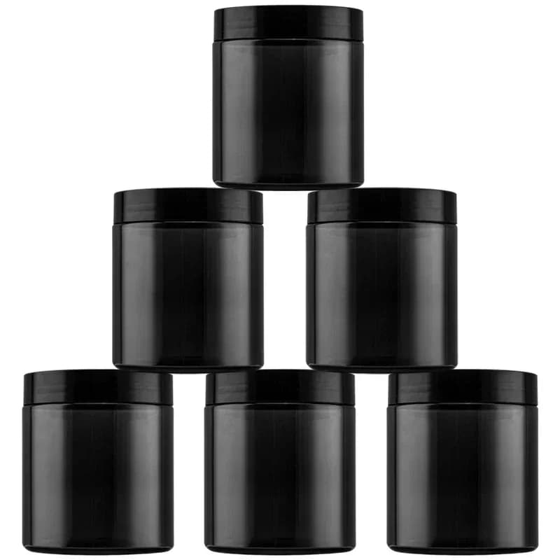 12 pezzi 250 ml barattolo di plastica nero vuoto cosmetico crema per il viso bottiglia riutilizzabile vaso da viaggio contenitori di stoccaggio per caramelle di frutta secca