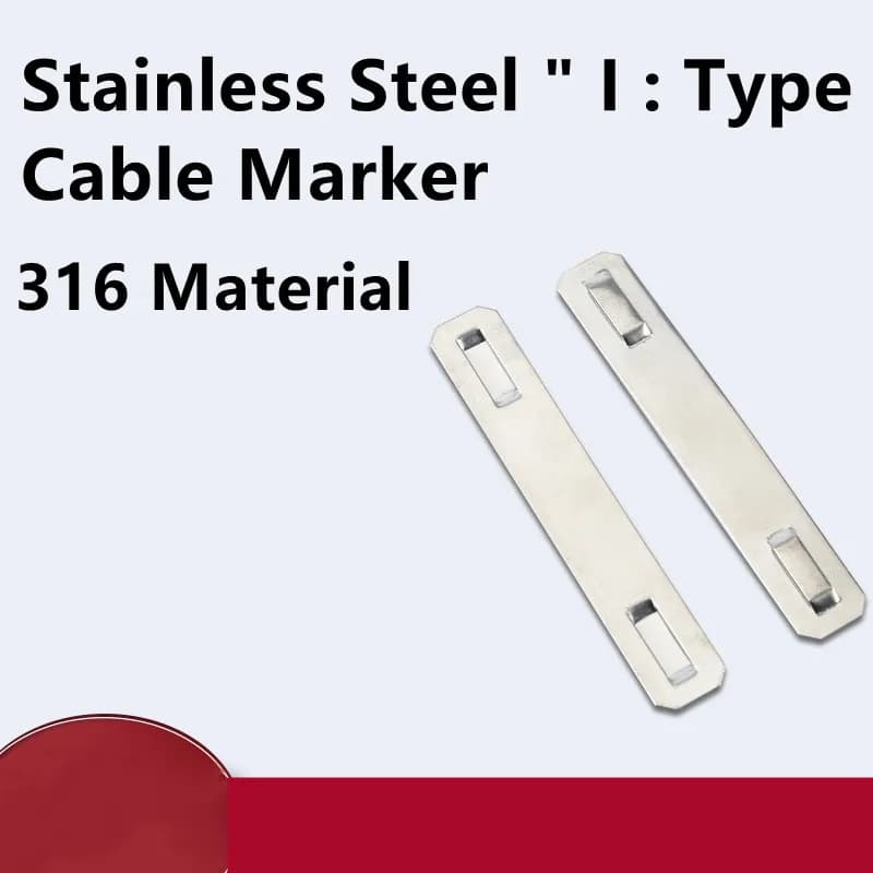 Stainless Steel cable tie Marker, I serie Dimensioni: 11.5x70 MM, materiale: 316