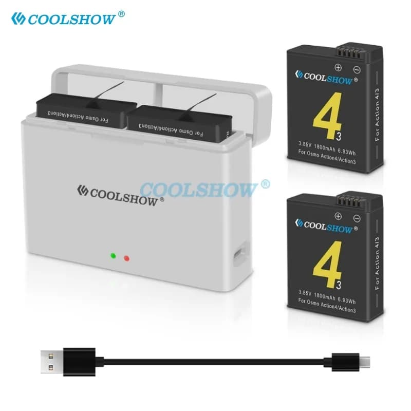 1800 mAh battery for DJI Osmo Action 5/4/3 Charger Action Camera for batteries Osmo Action4 Action5