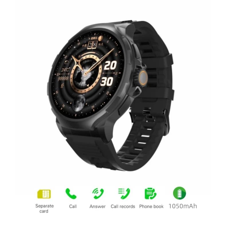 4G Full Netcom Smart Watch 8 + 128GB Simcard Android con videocamera rotante a 180 ° videochiamate passi della frequenza cardiaca Sport Smartwatch Men