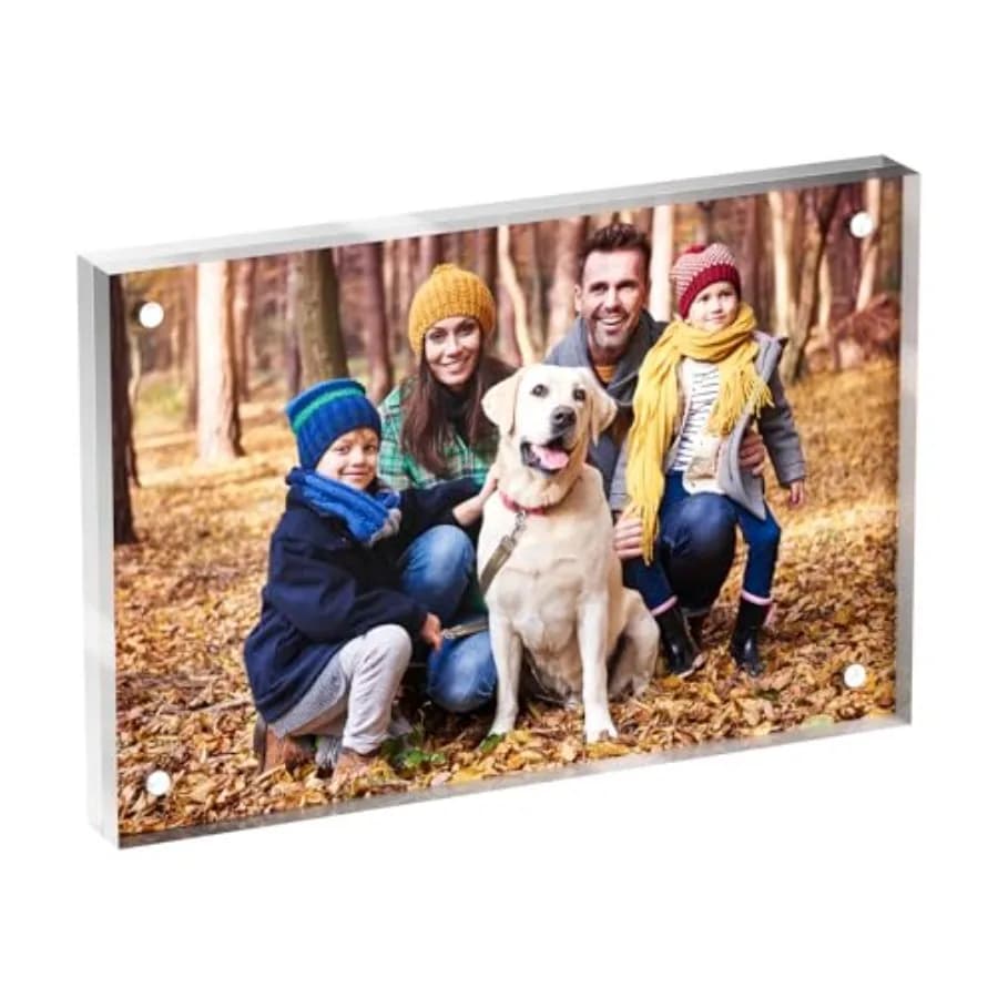 Cornice per foto in acrilico 4x6, confezione da 1, cornici magnetiche trasparenti bifacciali senza cornice, decorazione da scrivania, idea regalo
