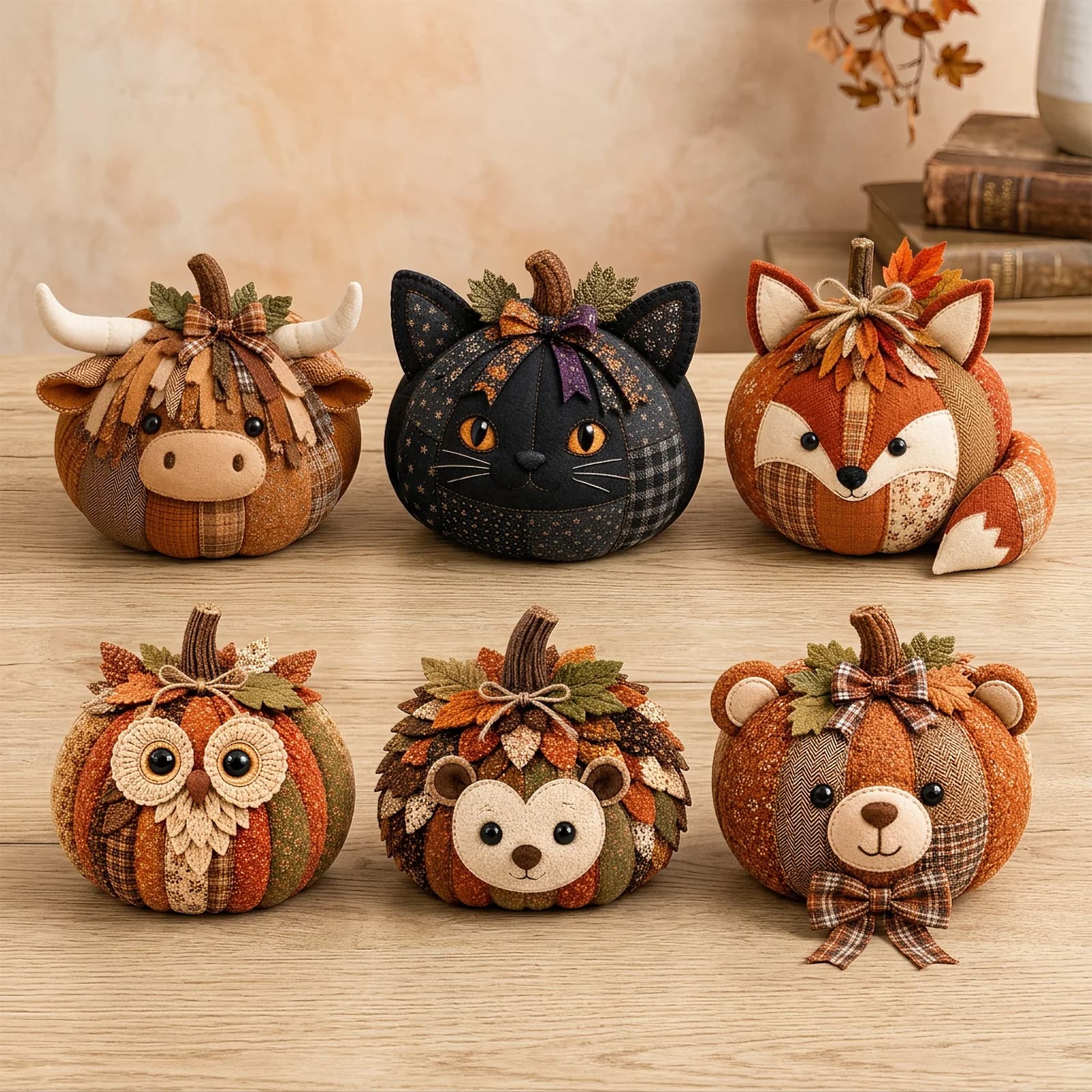 DIY Flannel Animal Sewing Kit for Adults Handmade Set for Beginners Home Decor Gift Halloween Home Decor Pumpkin Plush Ornaments