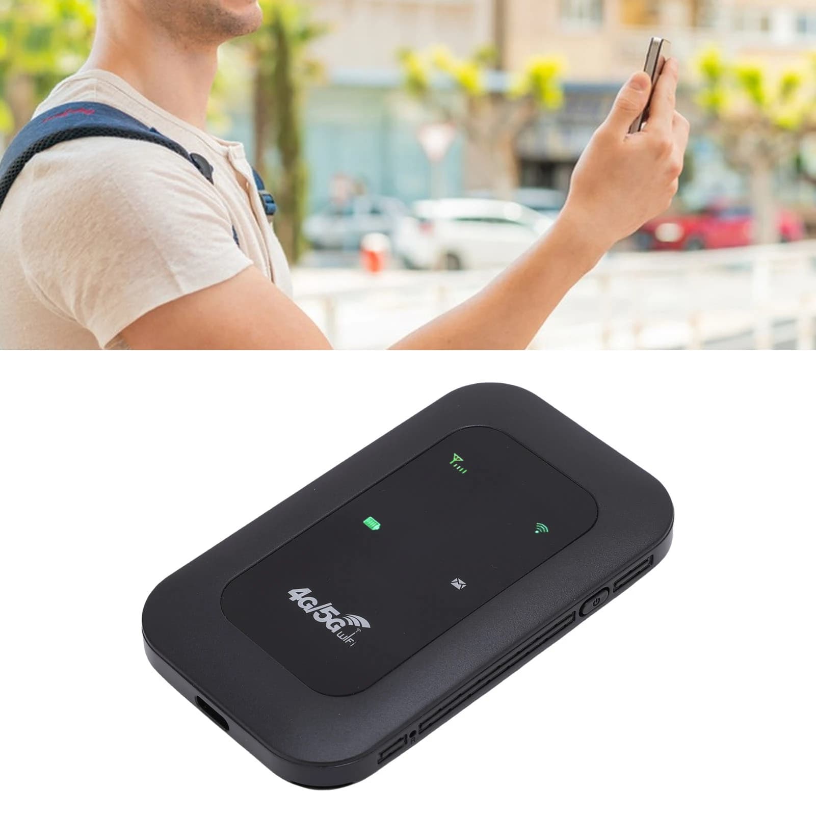 Router WiFi mobile Hotspot WiFi 4G 5G Slot per scheda SIM portatile Supporta 10 dispositivi collegati 300Mbps ad alta velocità per il campeggio