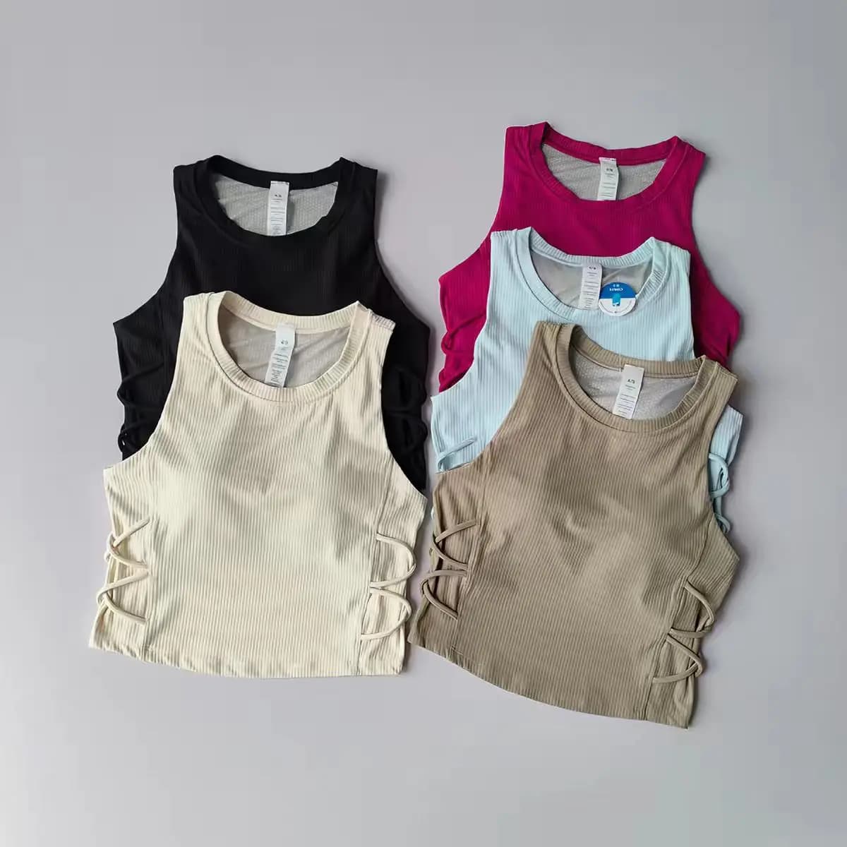 Top Sportivo da Donna Monopezzo Imbottito, Canotta Slim Fit ad Asciugatura Rapida e Traspirante per Yoga, Allenamento, Corsa, Palestra, Pilates, Fitness