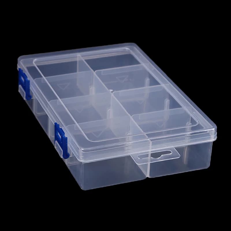 maveraW AanMultifunzionale Cassetta degli attrezzi 20*13.5*4.5cm Grande 8 Griglie Scatola di immagazzinaggio in plastica Vite Componente elettronico Organizzatore trasparente