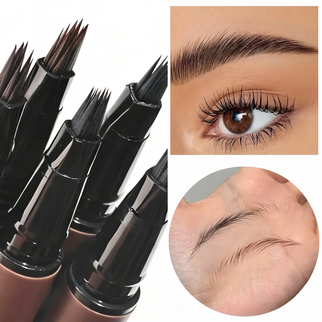 Velvet Wild Eyebrow Pencil Square Angled Brush Multifunction 3D Brow Dye Cream Hairline Anti-smudge Waterproof Eyebrow Tint Pen