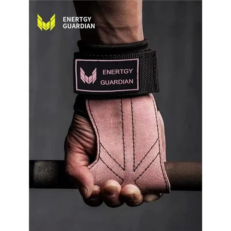 Energy Guardian Gym Gloves Wrist Support Weight Lifting Grips For Deadlift Pull Up Workout Training Men
