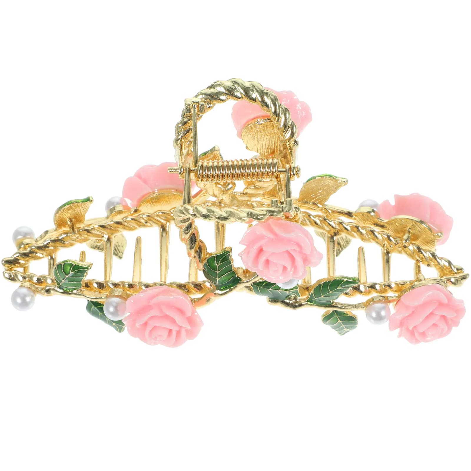 Fermaglio per capelli a forma di rosa, grande, in lega, per donna, tenuta forte, per capelli lunghi, spessi o fini, uso quotidiano, cerimonie e balli di fine anno