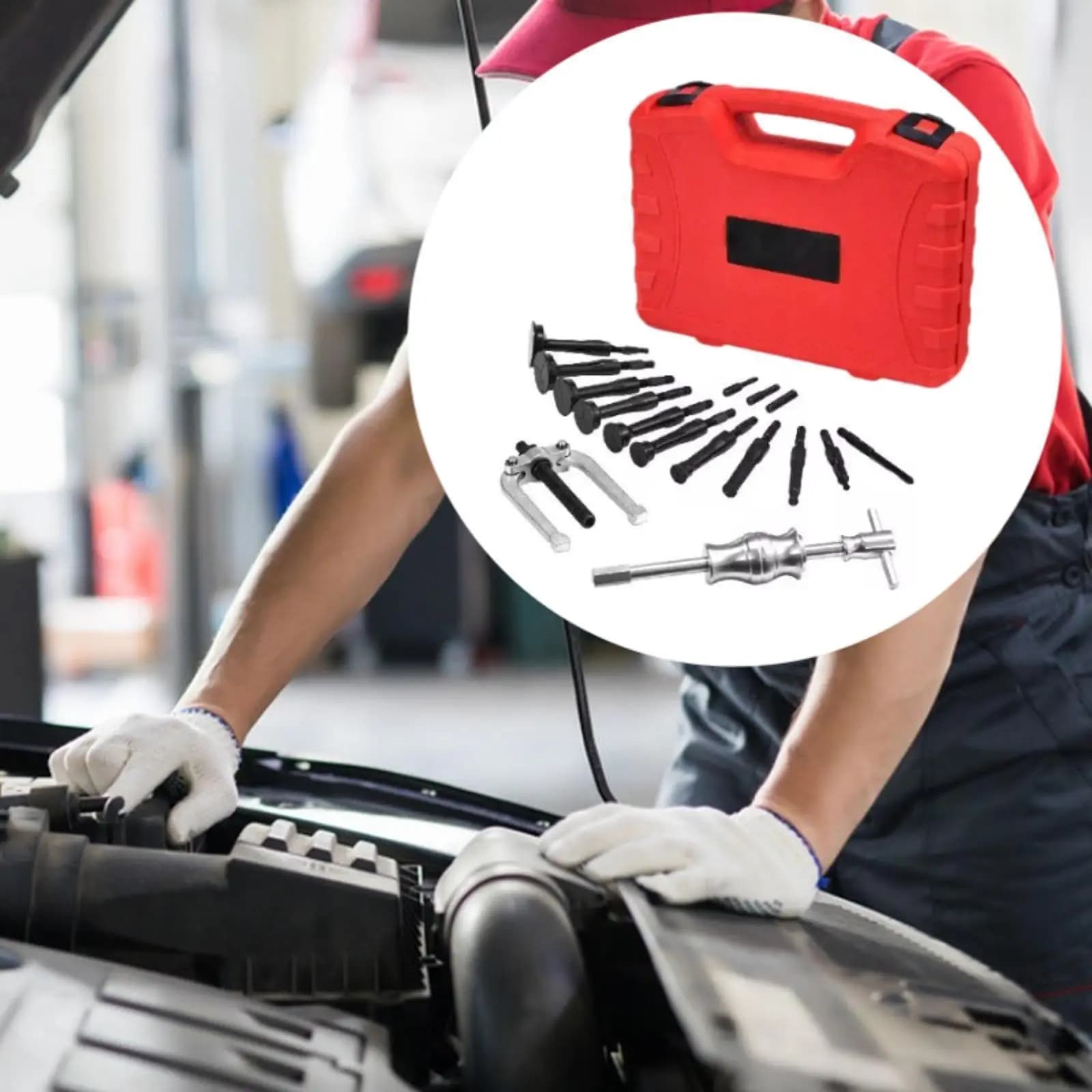 Inner Bearing Puller Extraction Tool Set with Storage Box for Automotive Maintenance and Repair Shop