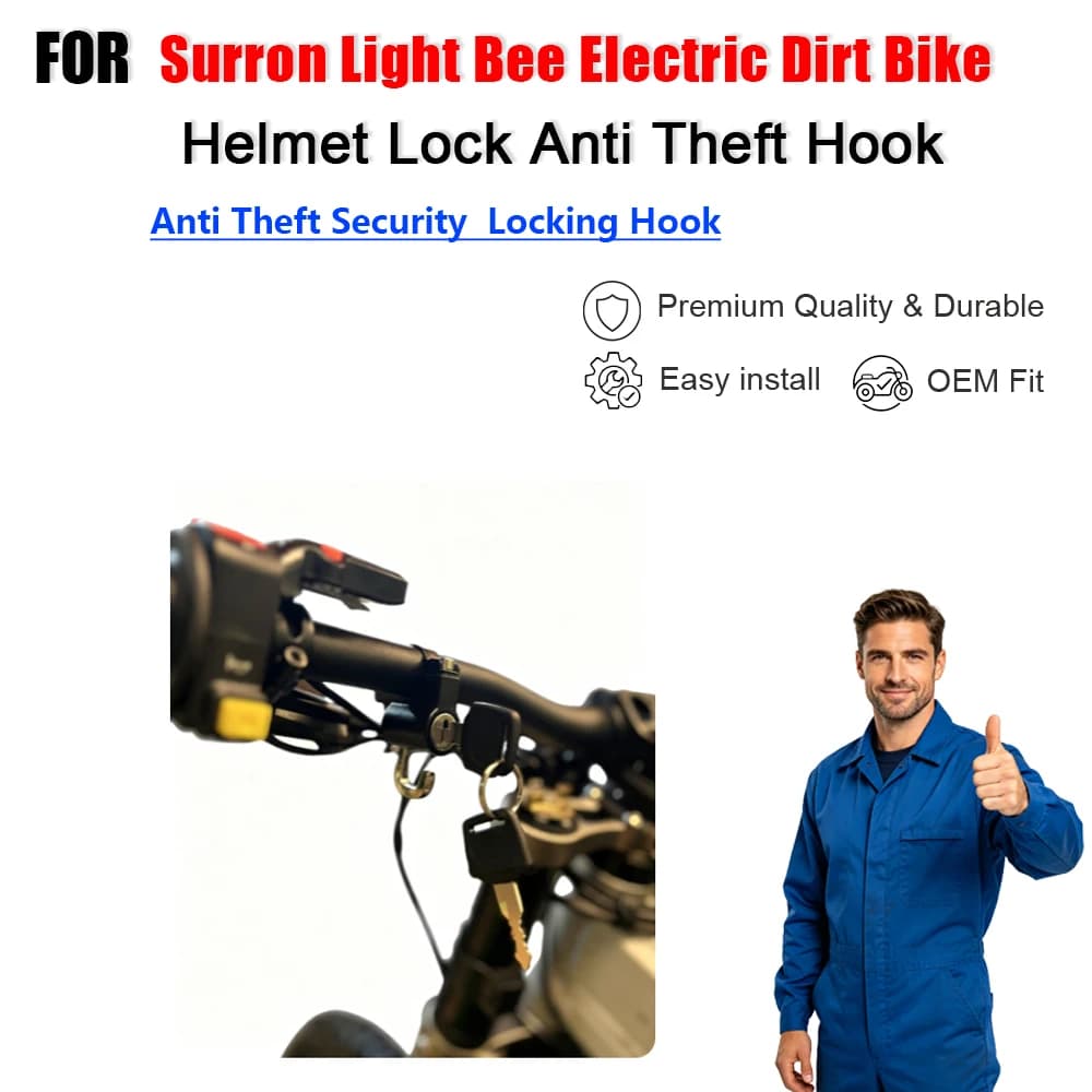 Helmet Lock Anti Theft Hook for Surron Light Bee Electric Dirt Bike Security Accessories