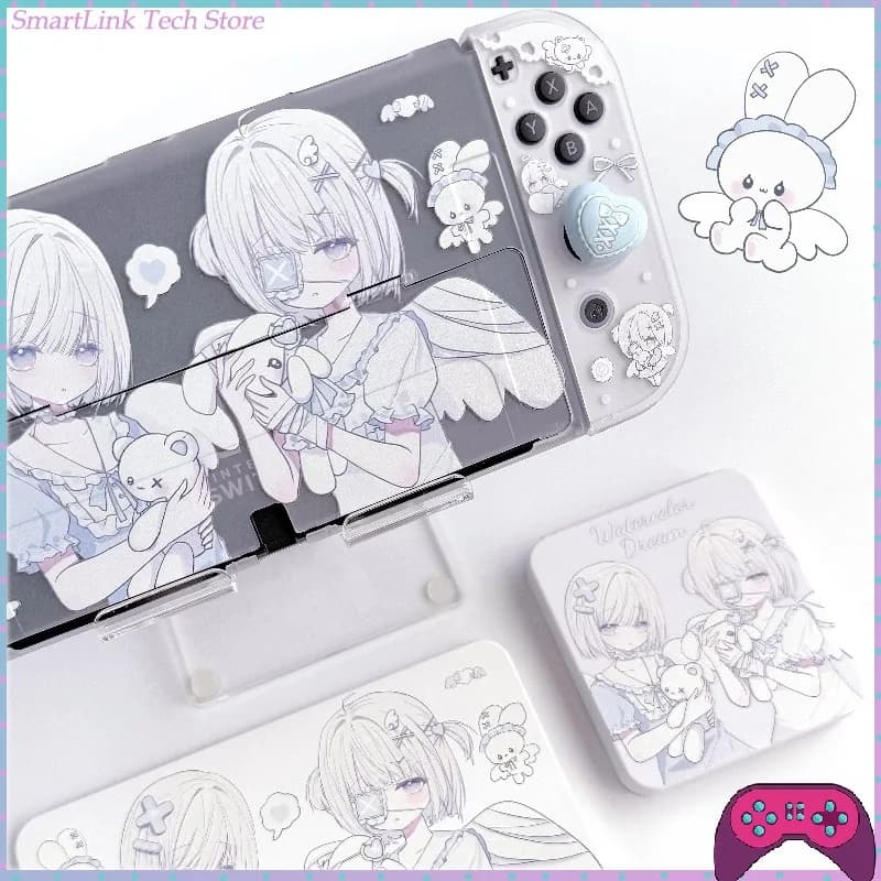 New Switch Protective Case Anime Airl Cute Switch 2 OLED Detachable Hard Shell Protective Case Gifts