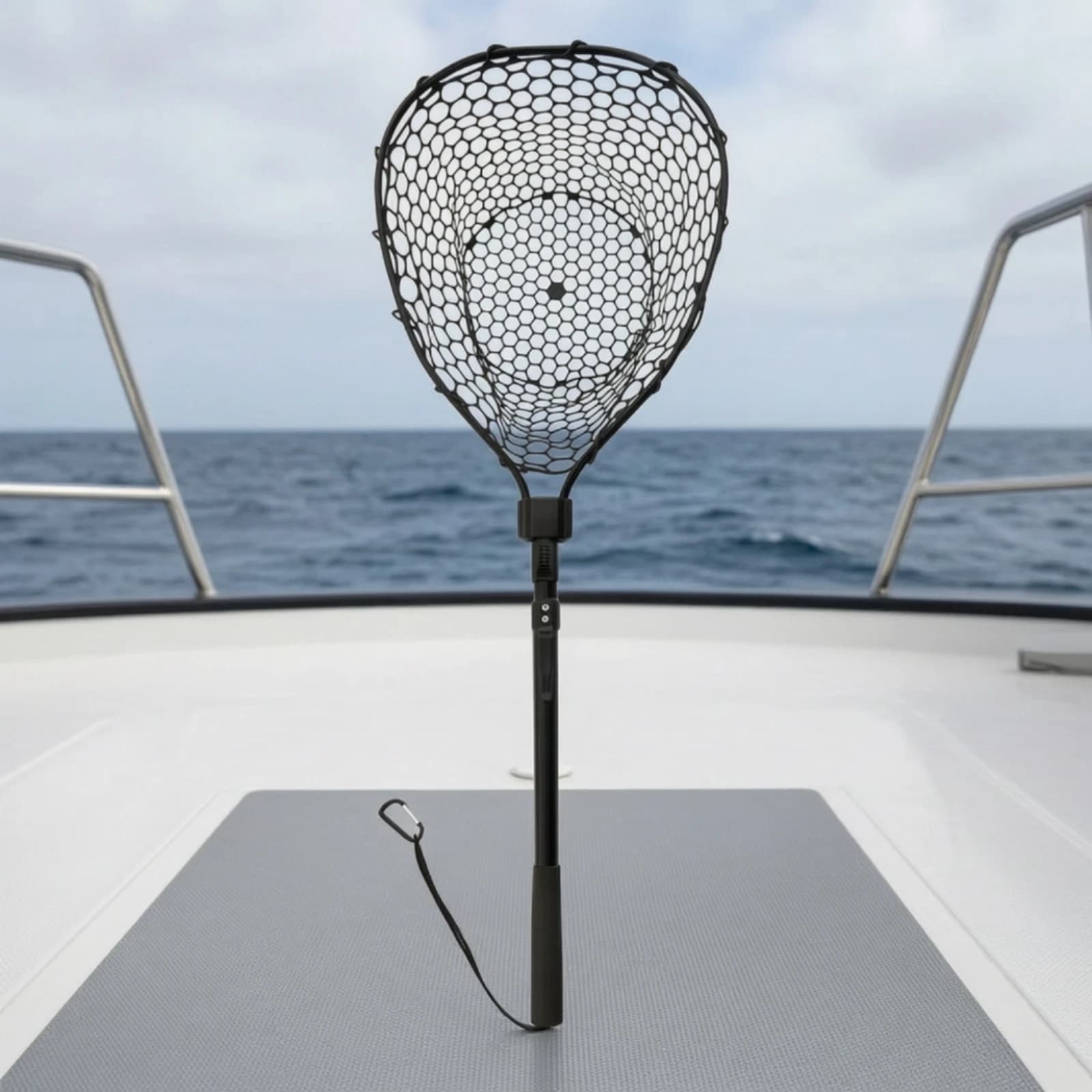 Folding Landing Net with Telescoping Handle Retractable Landing Net with Telescopic Handle Catch-Friendly Compact for Anglers
