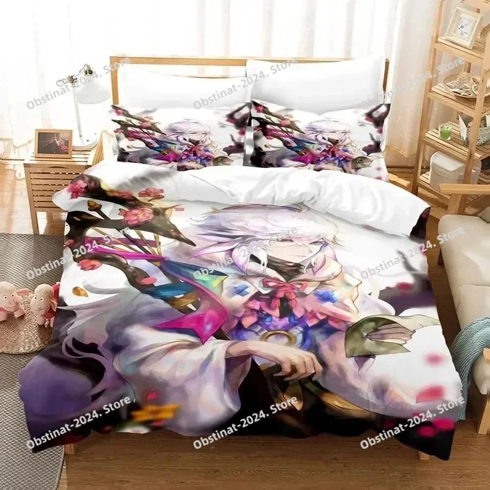 Anime Fate Grand Order Merlin Set biancheria da letto Copripiumino Set letto Copripiumino Federa Trapunte King Queen Size Ragazzi Adulti