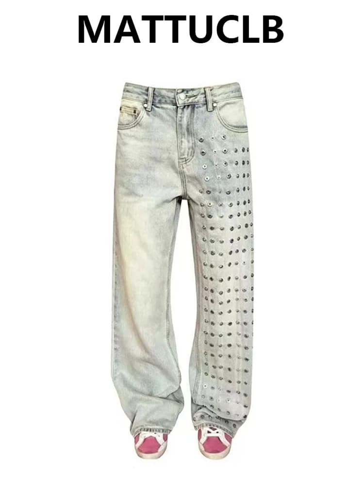 Women's Jean Designer Baggy Denim Pants Y2K Japanese Harajuku Wide Fit American Retro Punk Goblin Core Long Trousers Tide New
