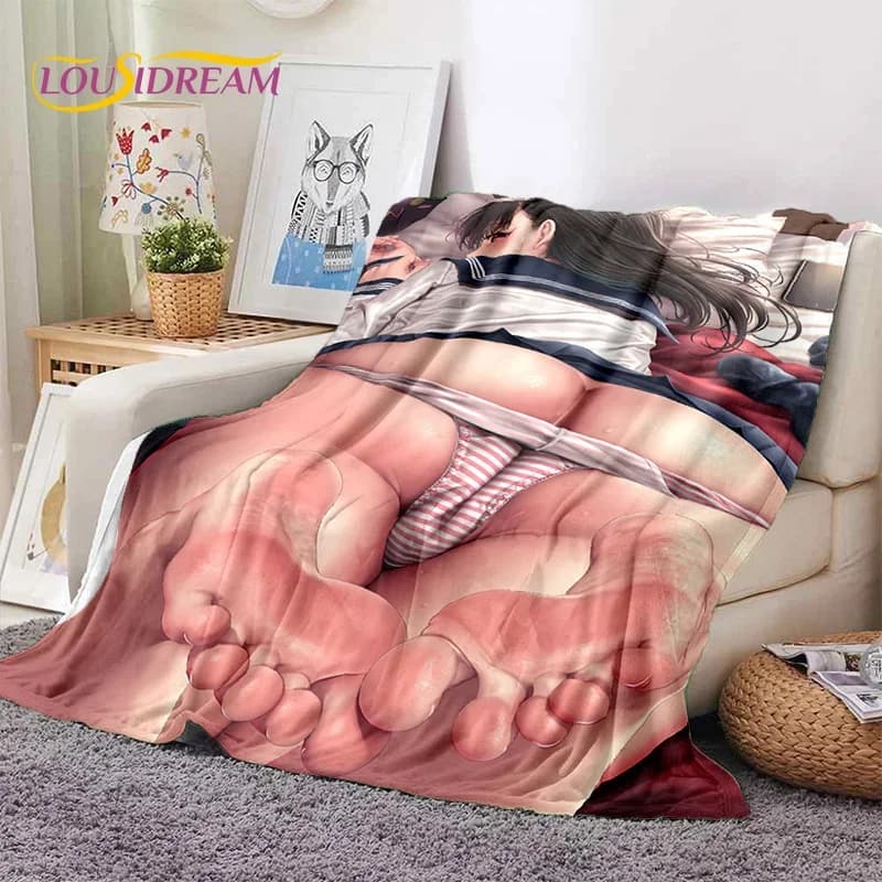 Personaggio dei cartoni animati Sexy pizzo ragazze morbida coperta di flanella per letti camera da letto divano Picnic, coperta da tiro per il tempo libero all'aperto pisolino regalo